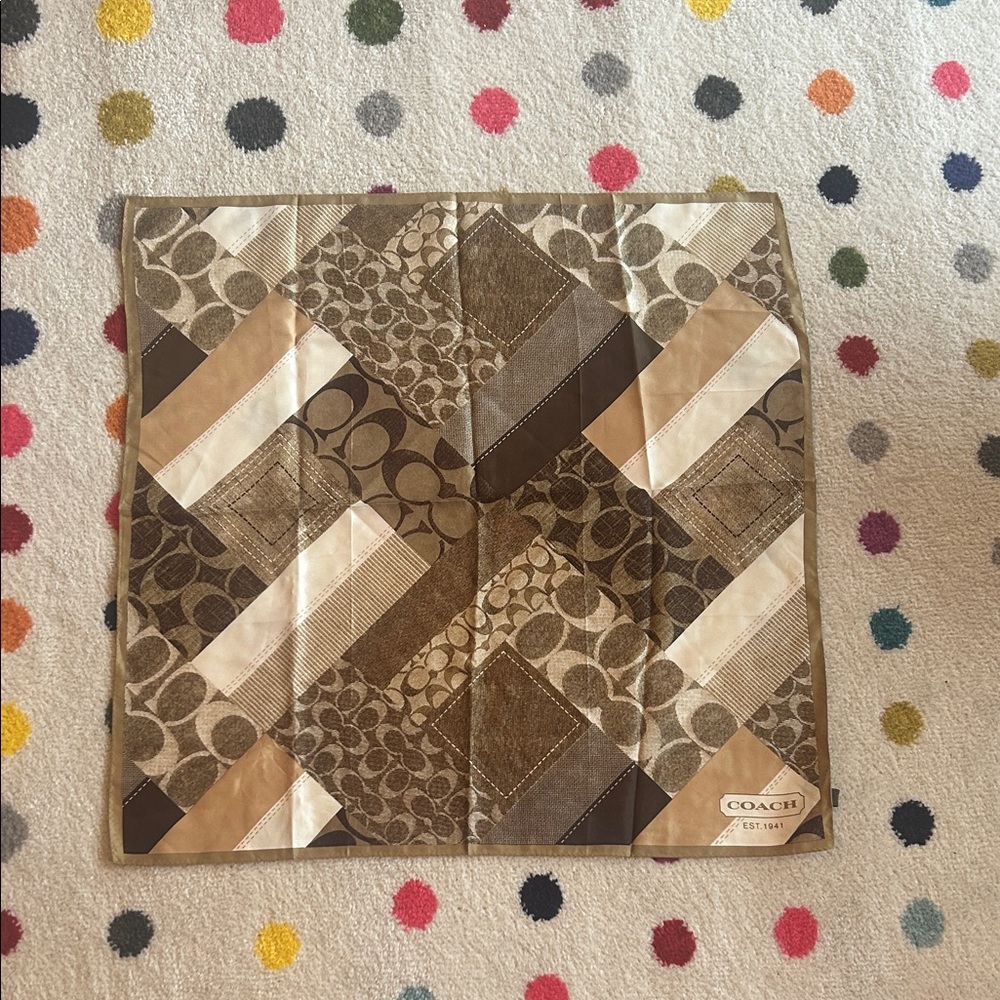 Coach Brown and Cream Patchwork Scarf